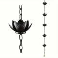 Metal Lotus Rain Chain for Gutters, 8.5ft Decorative Downspout Extension, Garden Outdoor Water Feature, Rust Resistant