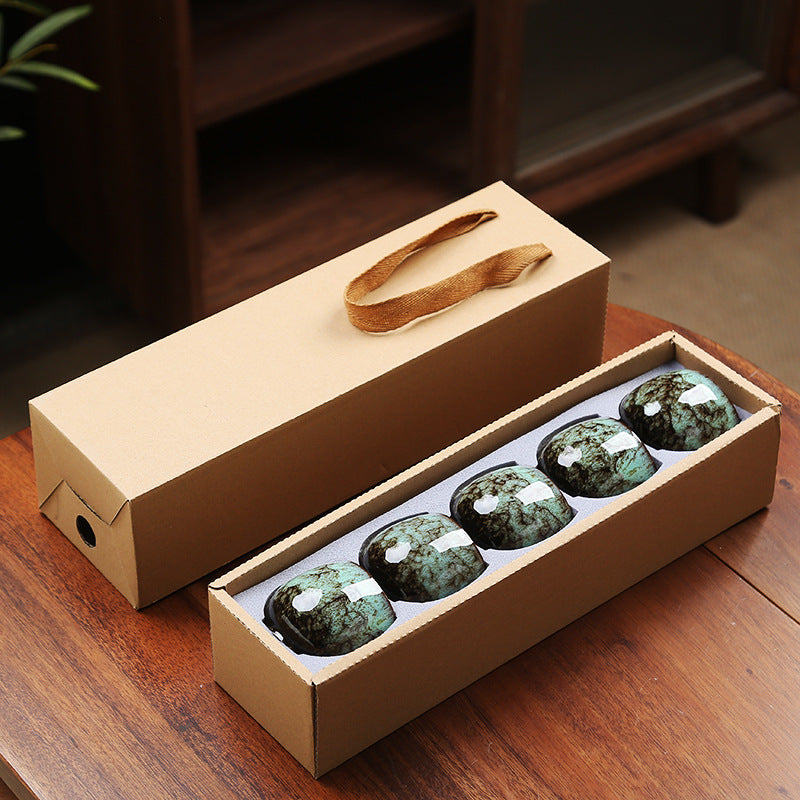 110ML Kung Fu Tea Set Single Cup Tenmoku Glaze Jian Zhan Master Cup Tea Bowl Egg-shaped Small Tea Bowl