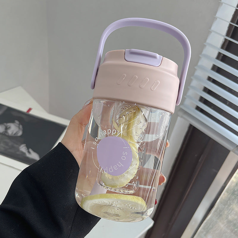 Convenient Carry Tea Leak Plastic Water Cup Straw Cup 650ML