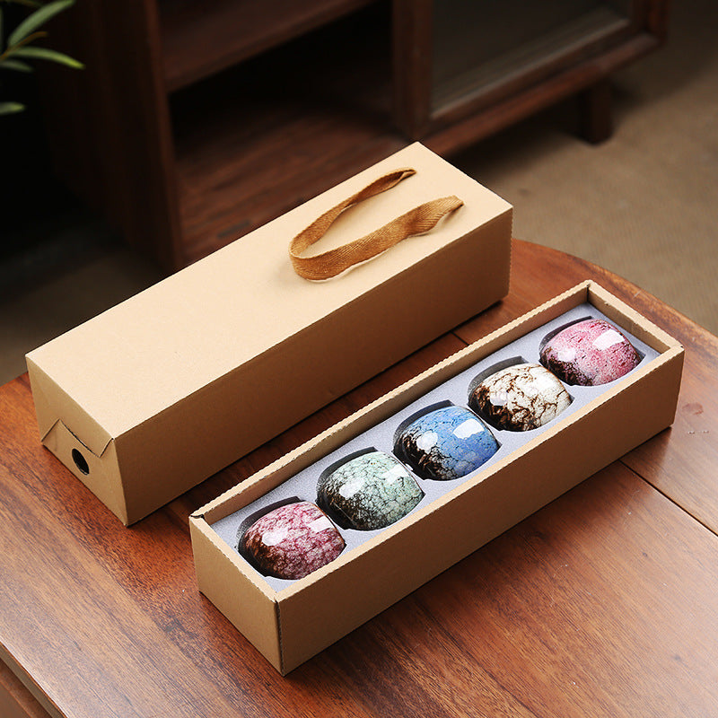 110ML Kung Fu Tea Set Single Cup Tenmoku Glaze Jian Zhan Master Cup Tea Bowl Egg-shaped Small Tea Bowl