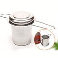 Creative Folding Handle Tea Maker Metal Cover 304 Stainless Steel Tea Drain Double Ear Tea Filter Tea Strainer