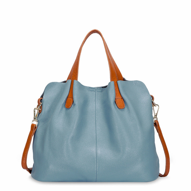 First Layer Cowhide Large Bag Women's New Mother Bag Leather Tote Bags Shoulder Messenger Handbag