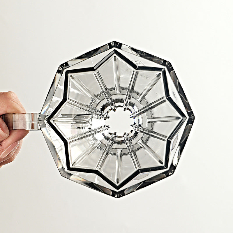 Octagonal Diamond Filter Cup PCTG Coffee Filter Cup Hand Flushing Coffee Pot Filter Drip Filter Pot Hand Flushing Coffee Pot