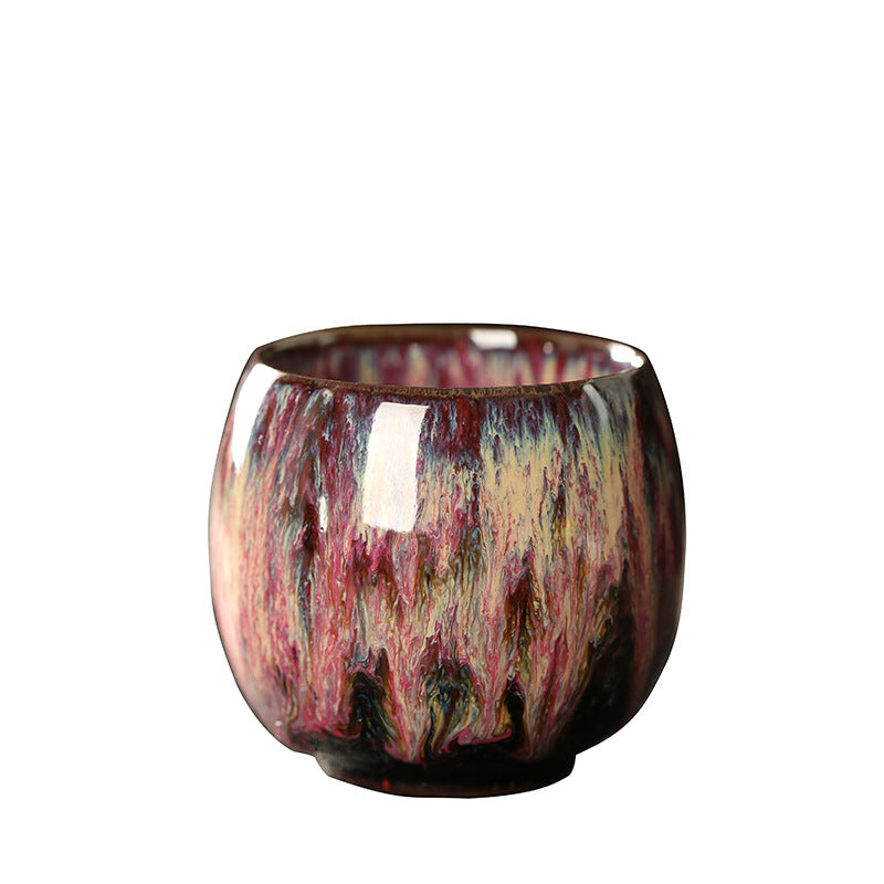 110ML Kung Fu Tea Set Single Cup Tenmoku Glaze Jian Zhan Master Cup Tea Bowl Egg-shaped Small Tea Bowl