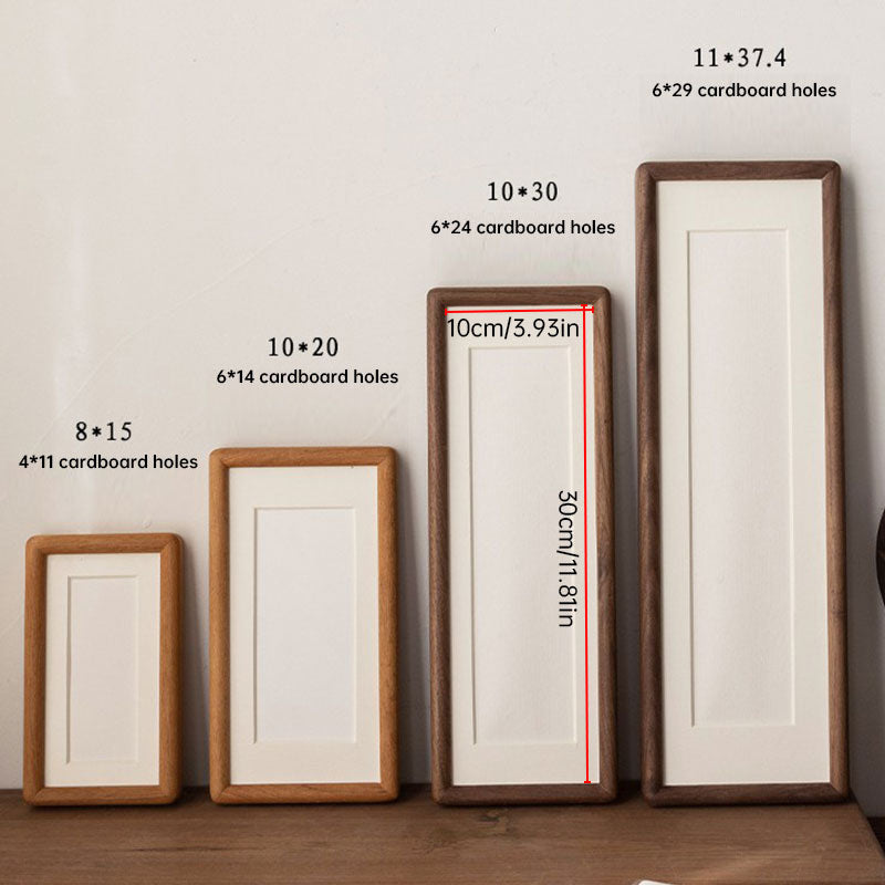 Solid Wood Desk Photo Frame - Black Walnut & Teak Finish, Rectangular Tabletop Picture Frame for Home Office Decor