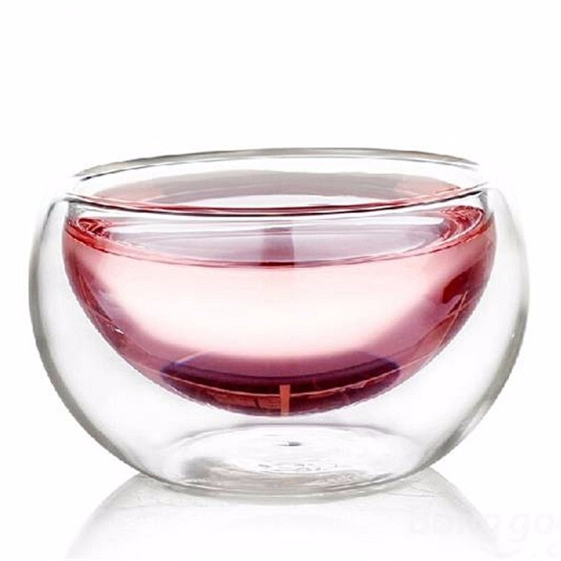 50ML Elegant Clear Drinking Cup Heat Resistant Double Wall Layer Tea Beer Cup Water Whisky Cup For Flower Tea