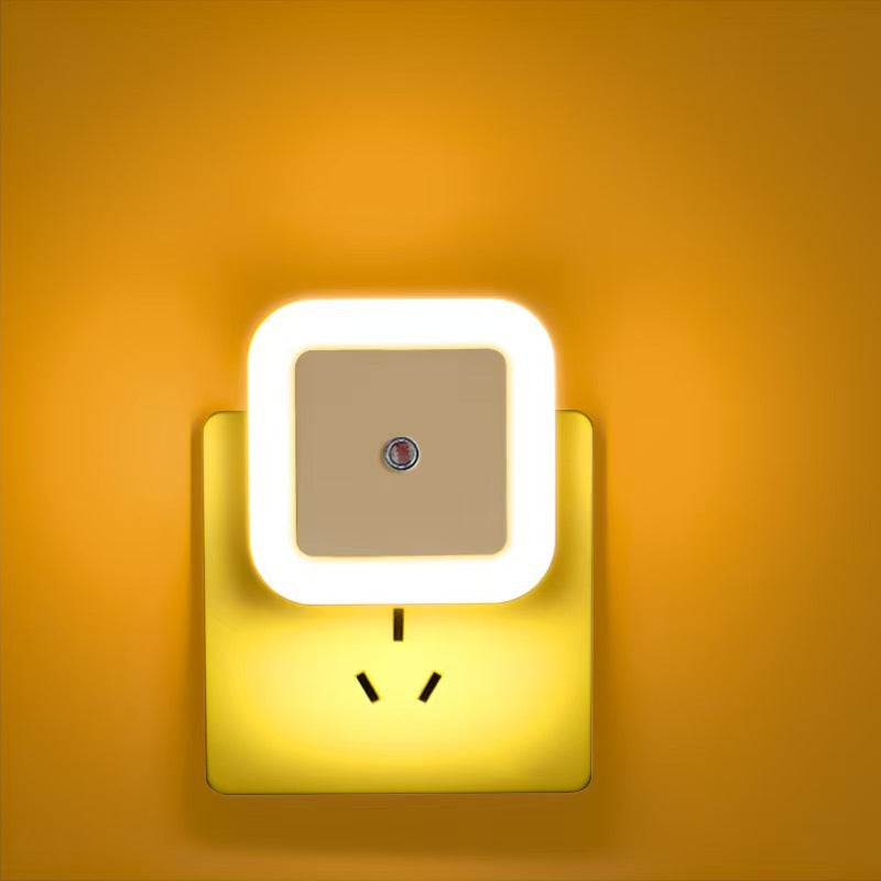 Square LED Night Light Plug-in Smart Light Control Indoor Sensor Bedside Lamp for Bedroom