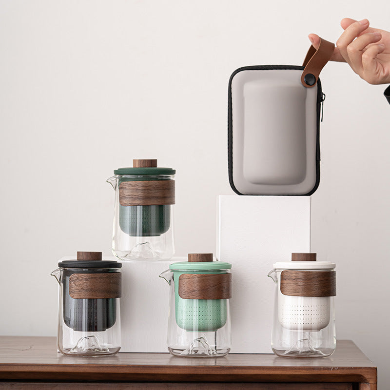 Portable Storage Travel Tea Set Small Set Simple Kung Fu Tea Set Brewing Tea Cups Outdoor Portable Guanshan Quick Cup