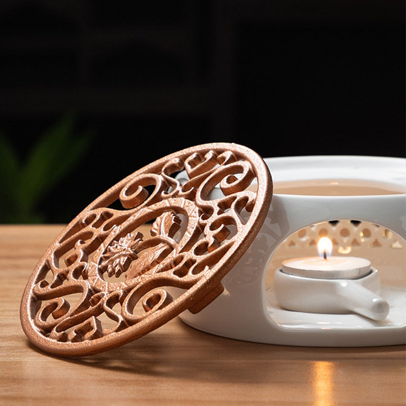 Heating Base White Porcelain Tea Warmer Ceramic Stove Base