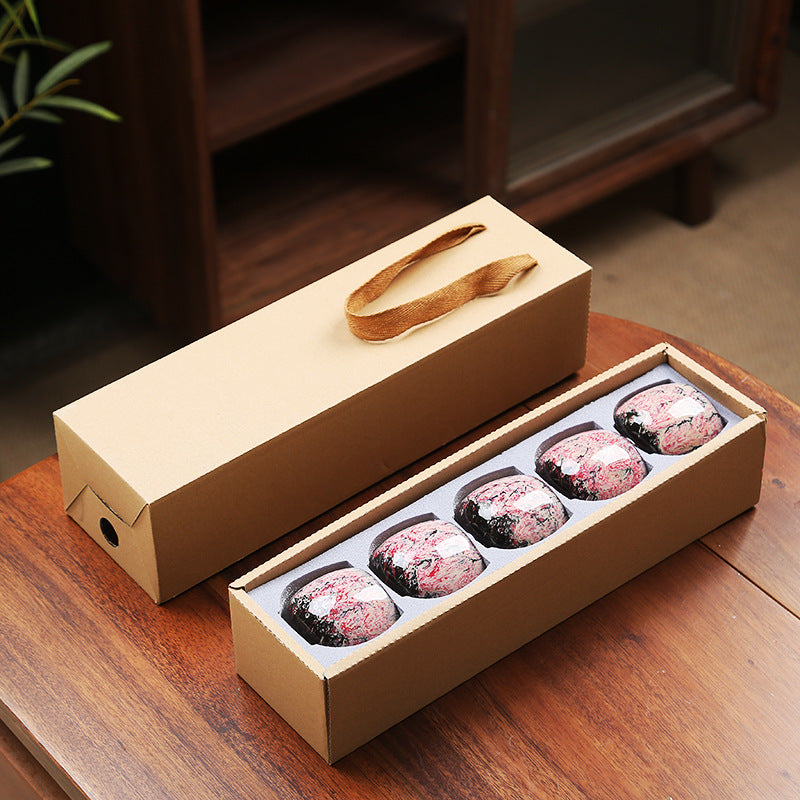 110ML Kung Fu Tea Set Single Cup Tenmoku Glaze Jian Zhan Master Cup Tea Bowl Egg-shaped Small Tea Bowl