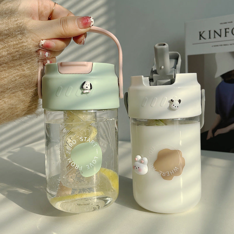 Convenient Carry Tea Leak Plastic Water Cup Straw Cup 650ML