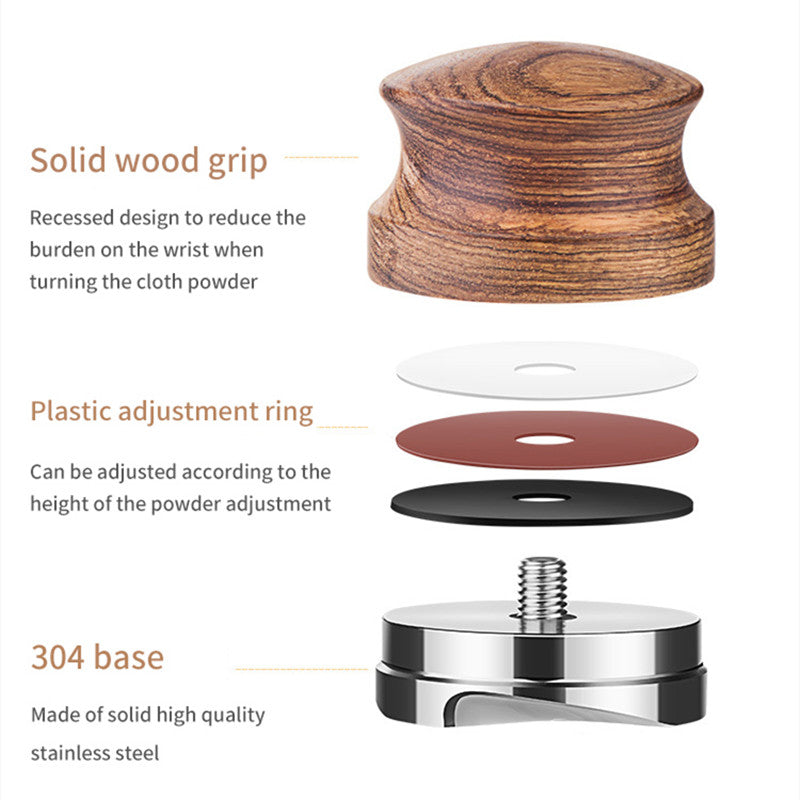 51/53/58mm Coffee Powder Filler Coffee Distributor Adjustable Depth Coffee Tamper Leveler with Walnut Wood Handle Portafilter Accessories