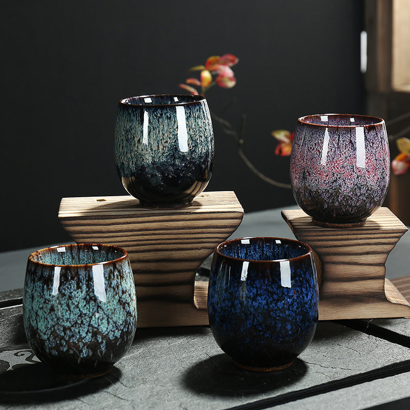 150ML  Ceramic Kung Fu Tea Cup for Home Use, Single Personal Tea Cup, Tenmoku Jian Zhan, Yohen Master Tea Bowl, Tea Cup, Tea Bowl