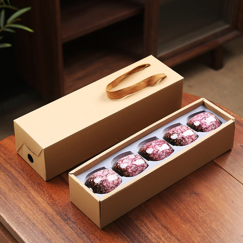 110ML Kung Fu Tea Set Single Cup Tenmoku Glaze Jian Zhan Master Cup Tea Bowl Egg-shaped Small Tea Bowl