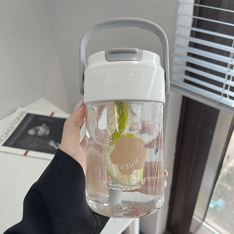 Convenient Carry Tea Leak Plastic Water Cup Straw Cup 650ML