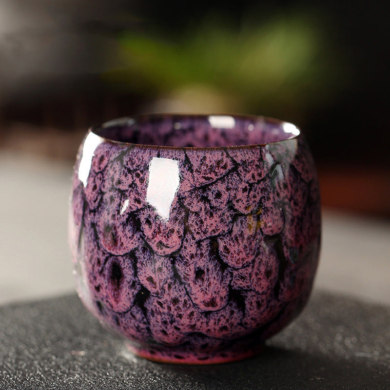 110ML Kung Fu Tea Set Single Cup Tenmoku Glaze Jian Zhan Master Cup Tea Bowl Egg-shaped Small Tea Bowl