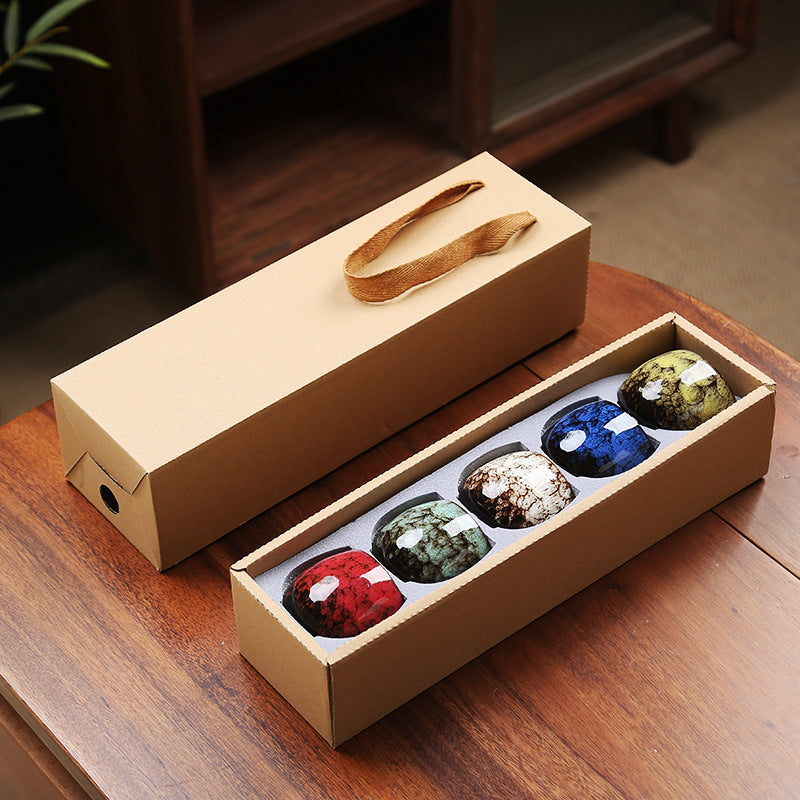 110ML Kung Fu Tea Set Single Cup Tenmoku Glaze Jian Zhan Master Cup Tea Bowl Egg-shaped Small Tea Bowl