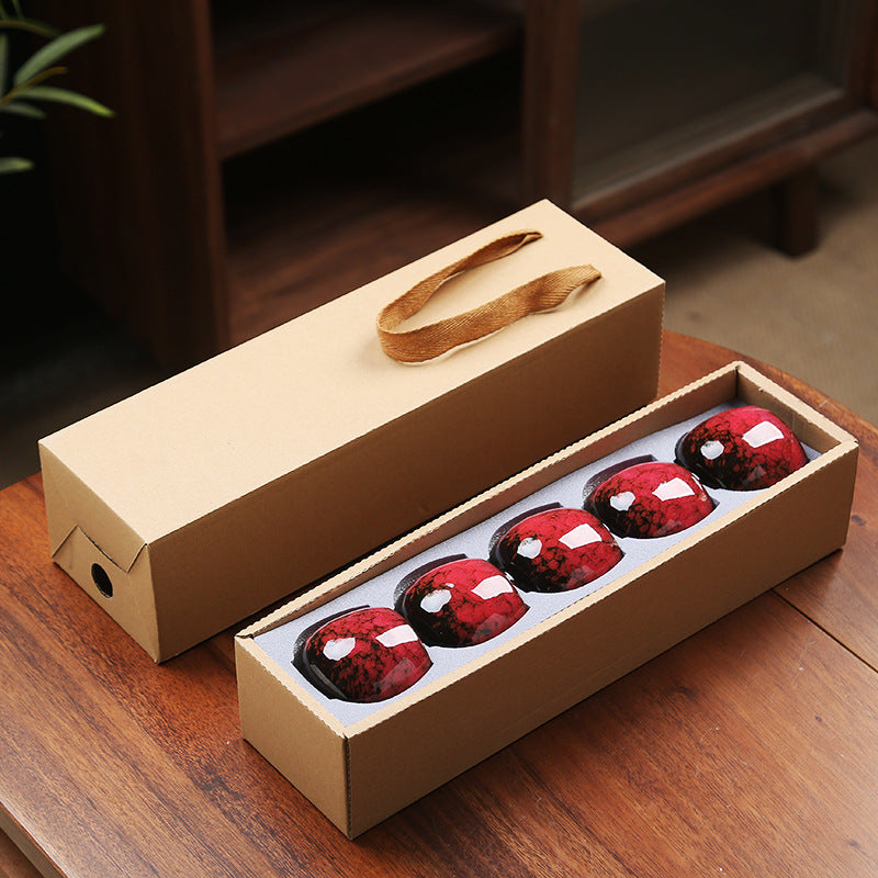 110ML Kung Fu Tea Set Single Cup Tenmoku Glaze Jian Zhan Master Cup Tea Bowl Egg-shaped Small Tea Bowl