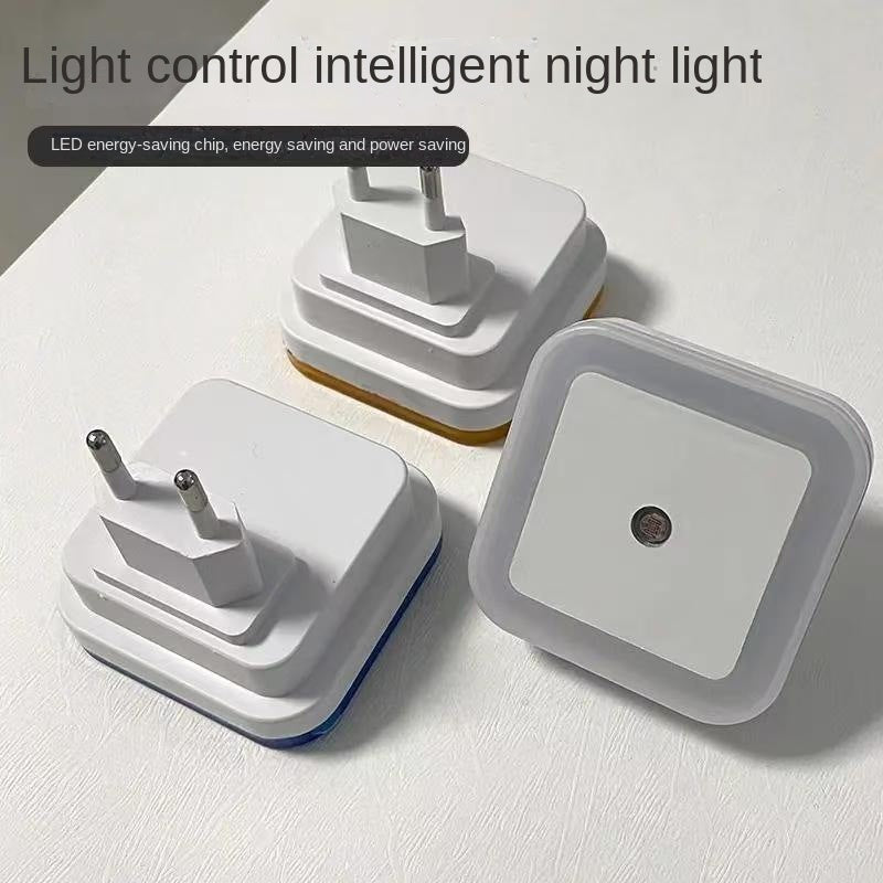 Square LED Night Light Plug-in Smart Light Control Indoor Sensor Bedside Lamp for Bedroom