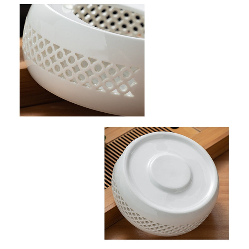 Heating Base White Porcelain Tea Warmer Ceramic Stove Base