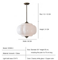 D38*H40CM Pendant Lamp with Pumpkin Glass Design for Bedroom, Living Room, Hallway, and Entryway