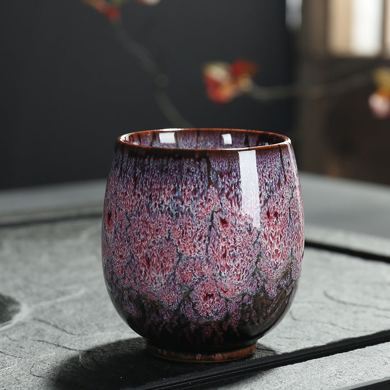 150ML  Ceramic Kung Fu Tea Cup for Home Use, Single Personal Tea Cup, Tenmoku Jian Zhan, Yohen Master Tea Bowl, Tea Cup, Tea Bowl