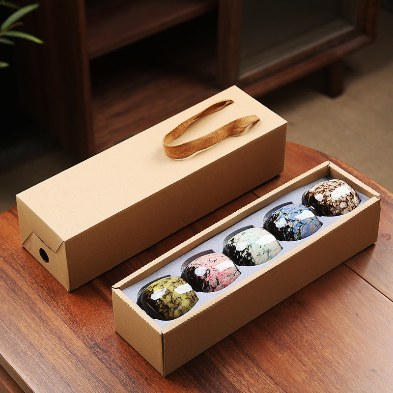 110ML Kung Fu Tea Set Single Cup Tenmoku Glaze Jian Zhan Master Cup Tea Bowl Egg-shaped Small Tea Bowl