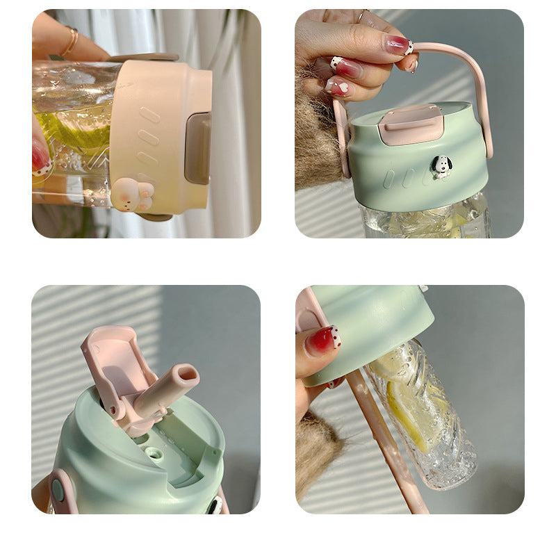 Convenient Carry Tea Leak Plastic Water Cup Straw Cup 650ML