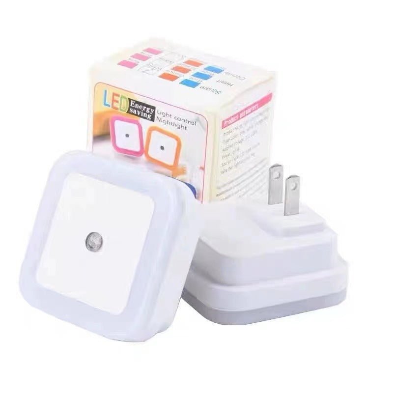 Square LED Night Light Plug-in Smart Light Control Indoor Sensor Bedside Lamp for Bedroom