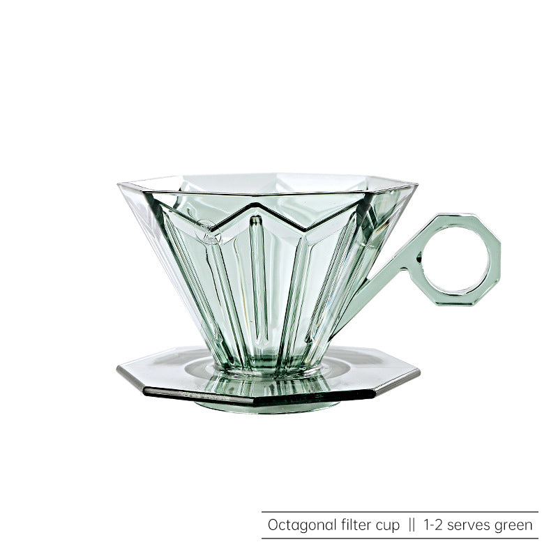 Octagonal Diamond Filter Cup PCTG Coffee Filter Cup Hand Flushing Coffee Pot Filter Drip Filter Pot Hand Flushing Coffee Pot