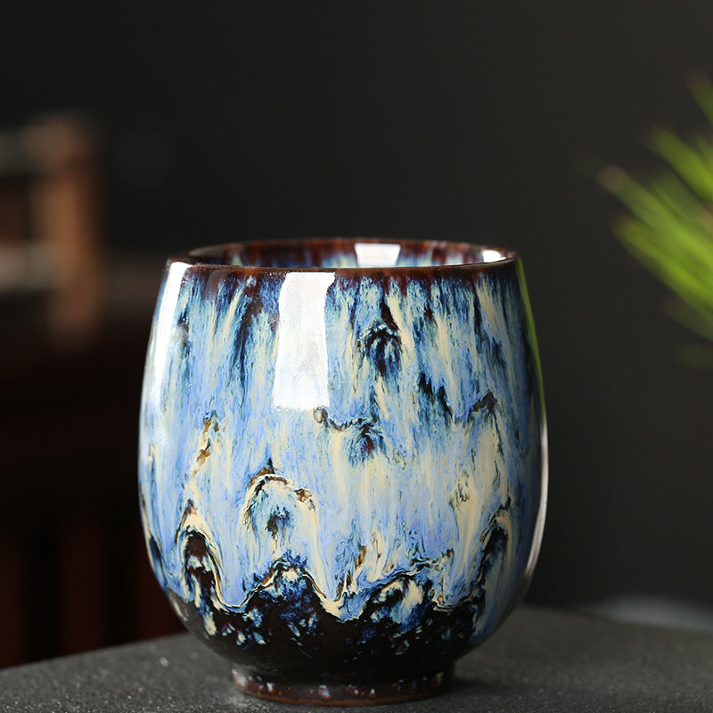 150ML  Ceramic Kung Fu Tea Cup for Home Use, Single Personal Tea Cup, Tenmoku Jian Zhan, Yohen Master Tea Bowl, Tea Cup, Tea Bowl