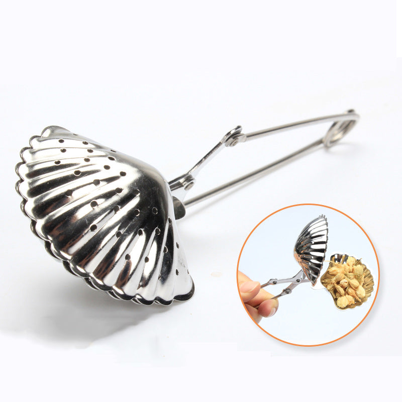 Modern Minimalist Shell Tea Filter With Handle 304 Stainless Steel Tea Leak Tea Filter Tea Maker Tea Compartment