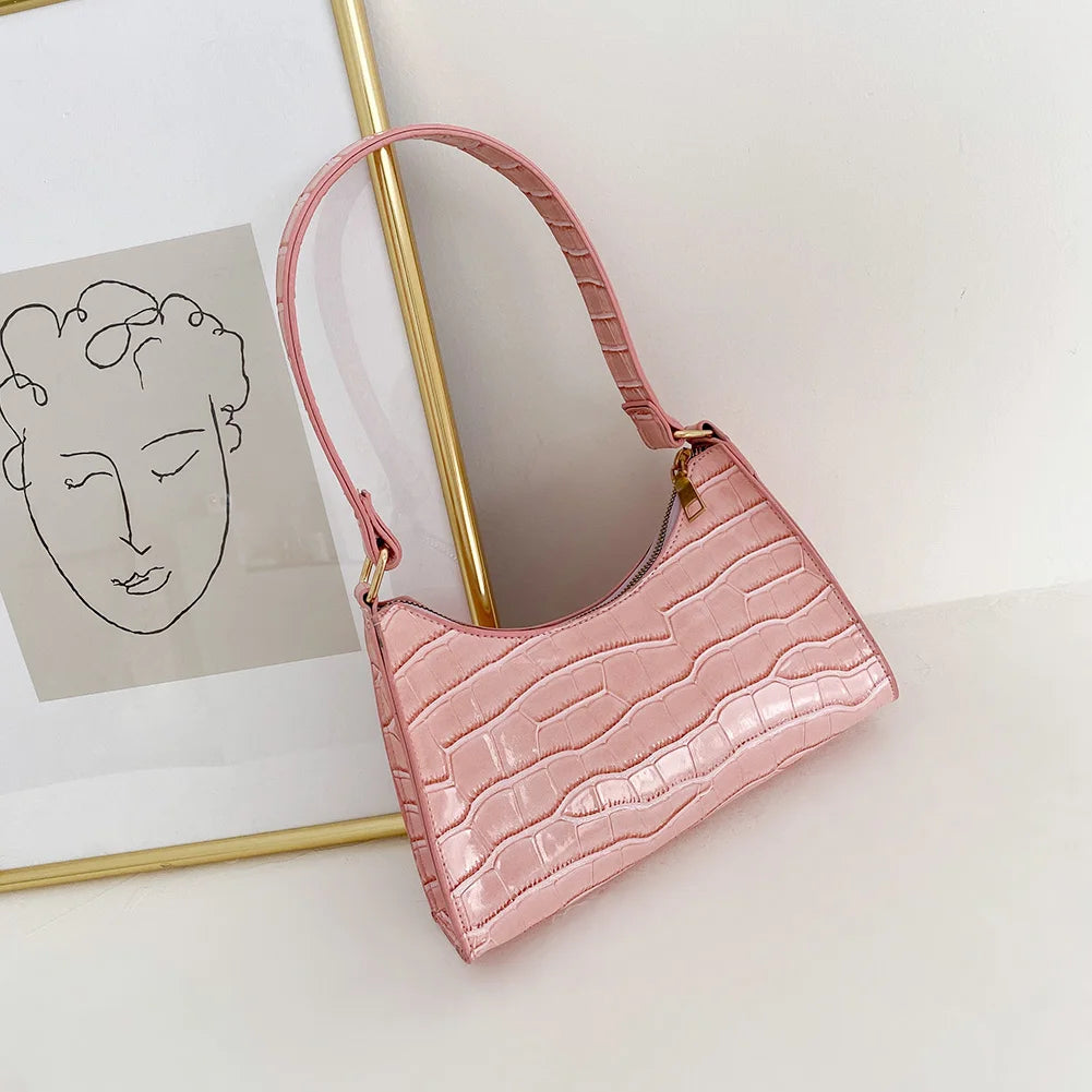 Exquisite Bag Retro Casual Women Totes Shoulder Bags Female Leather Solid Color Chain Handbag