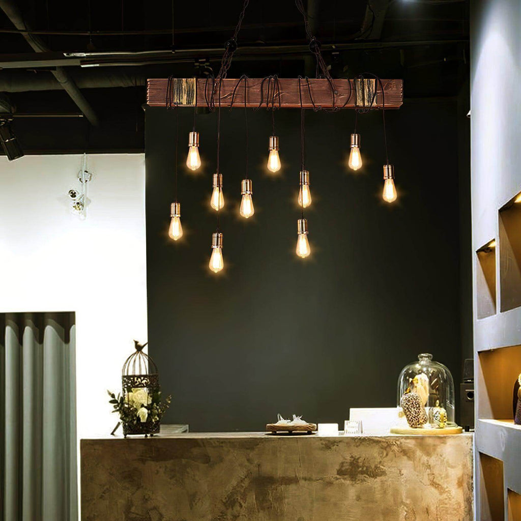 Wood Hanging Multi Chandelier